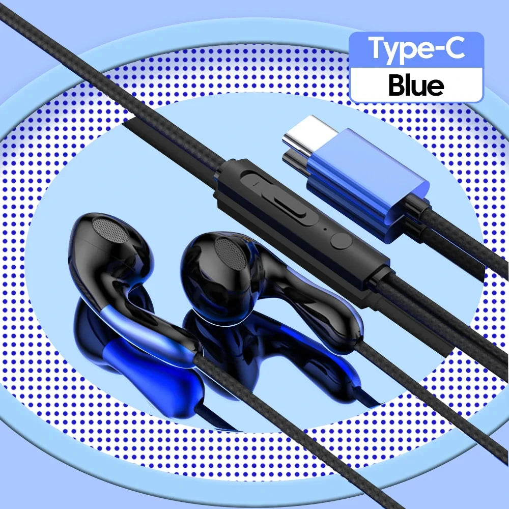 Type C Wired Earphone For Samsung Galaxy S24 S23 S22 Ultra USB-C Headphones A53 A52 A34 A54 Note 20 10 3.5mm Jack Earbud Headset
