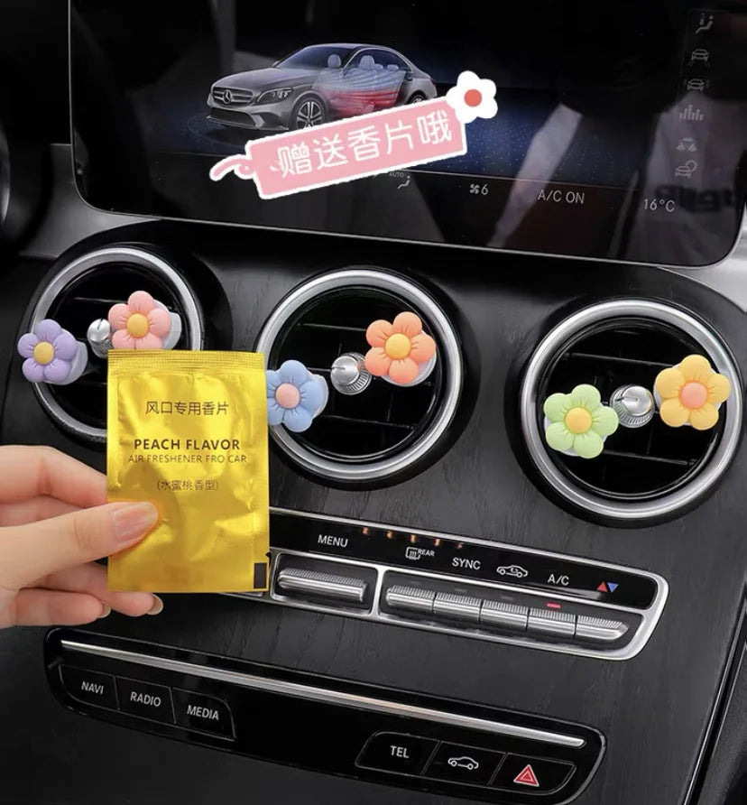 6/3/1PC Set Flower Car Outlet Vent Clip Small Daisy Air Conditioning Clip Car Interior Decoration Aromatherapy Perfume Clip Gift