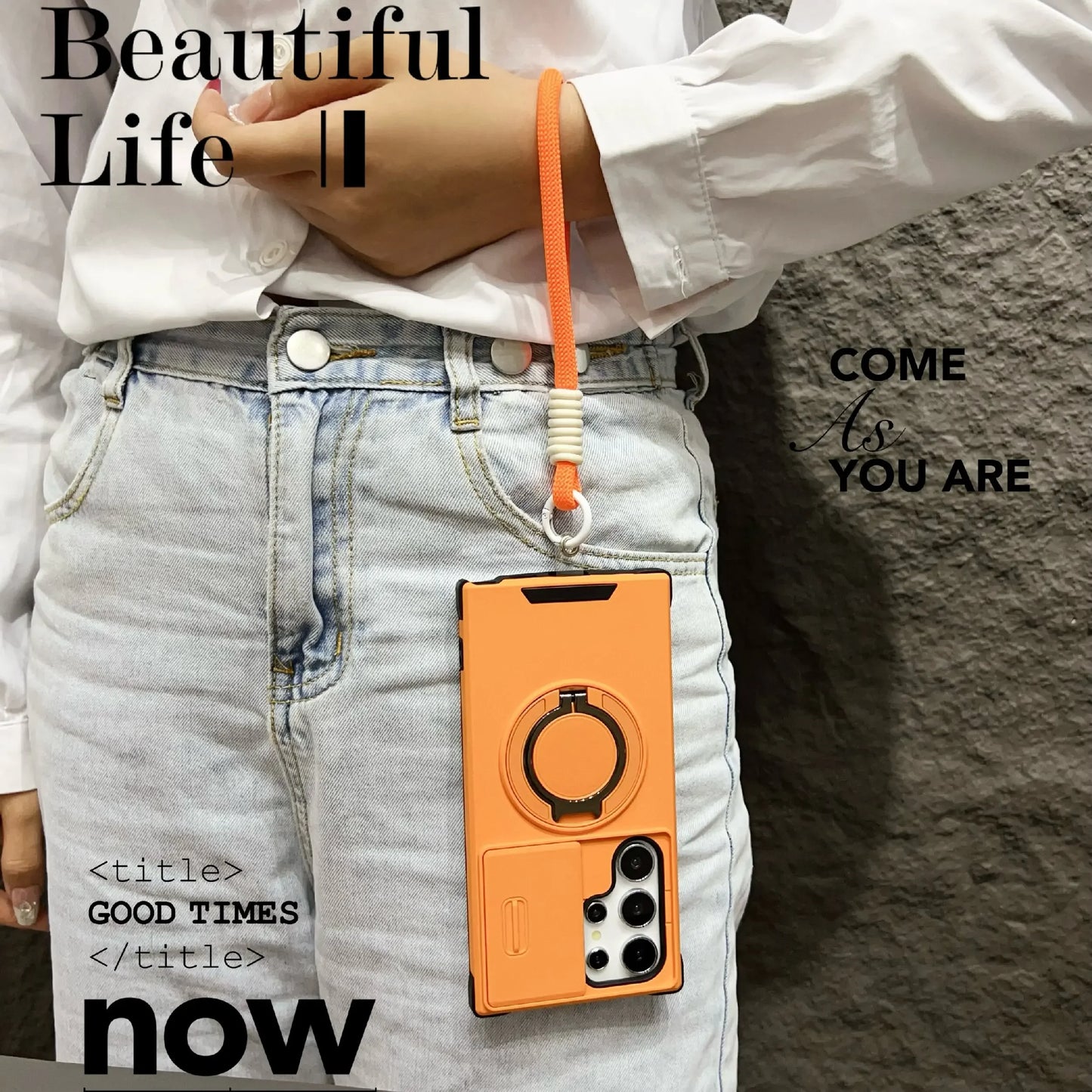 Armor Magnetic Bracket Case For Samsung Galaxy S25 S24 S23 S22 S21 Ultra Plus With Lanyard Slide Camera Protect Shockproof Cover