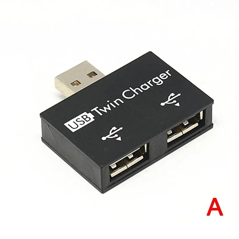 USB 1/2 Charging Data Interface Splitter Dual Port USB Current Extender OTG Head Hub Adapter