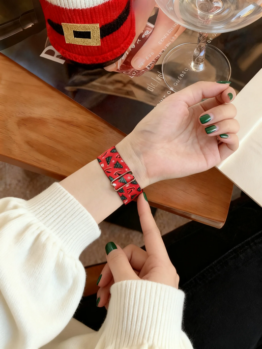 Christmas Series Nylon Band for Apple Watch - Fits Series 11 10 9 8 7 SE Sizes 49 46 45 42 41 40 38mm Comfortable Bracelet Strap