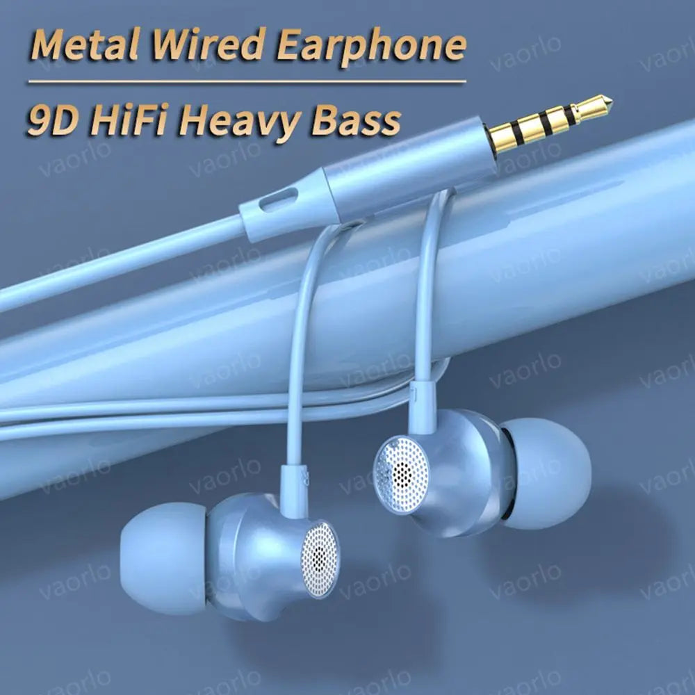 9D HIFI Heavy Bass Metal Wired Earphone Digital Type-C/3.5mm AUX With Mic In-Ear Earbuds Sport Music Headset For Samsung Android