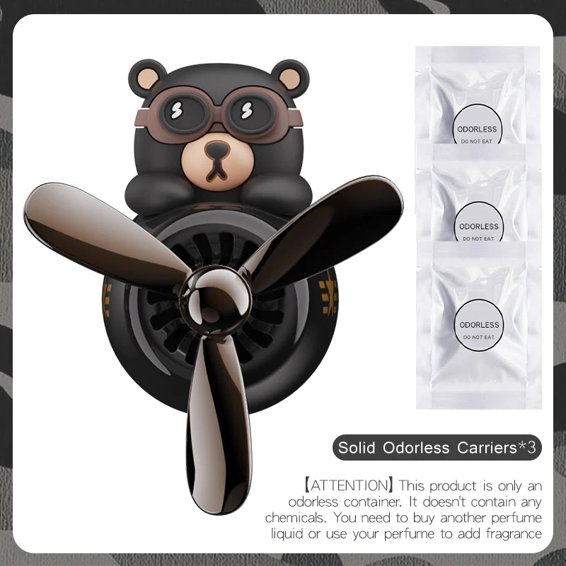 DIY aroma odorless car accessories interor decorations inside ornament plane pilot bear car air fresheners vent clip men cartoon