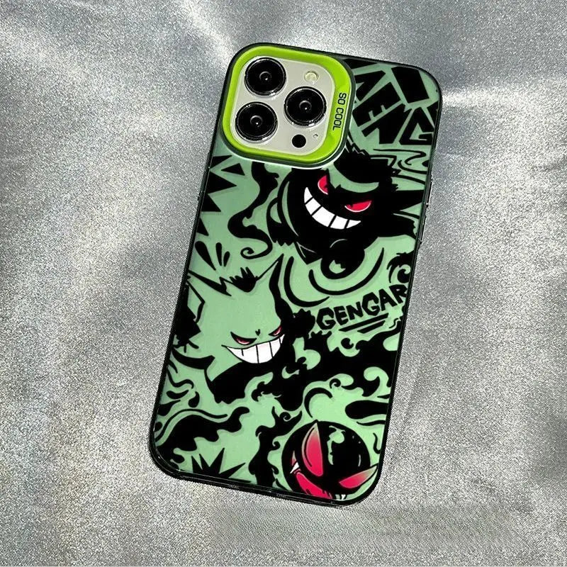 Anime Phone Case For Gengars P-Pokémons iPhone 16 15 14 13 12 11 Pro Max X XR XSMAX 8 7 Plus Candy Matte Shockproof Back Cover