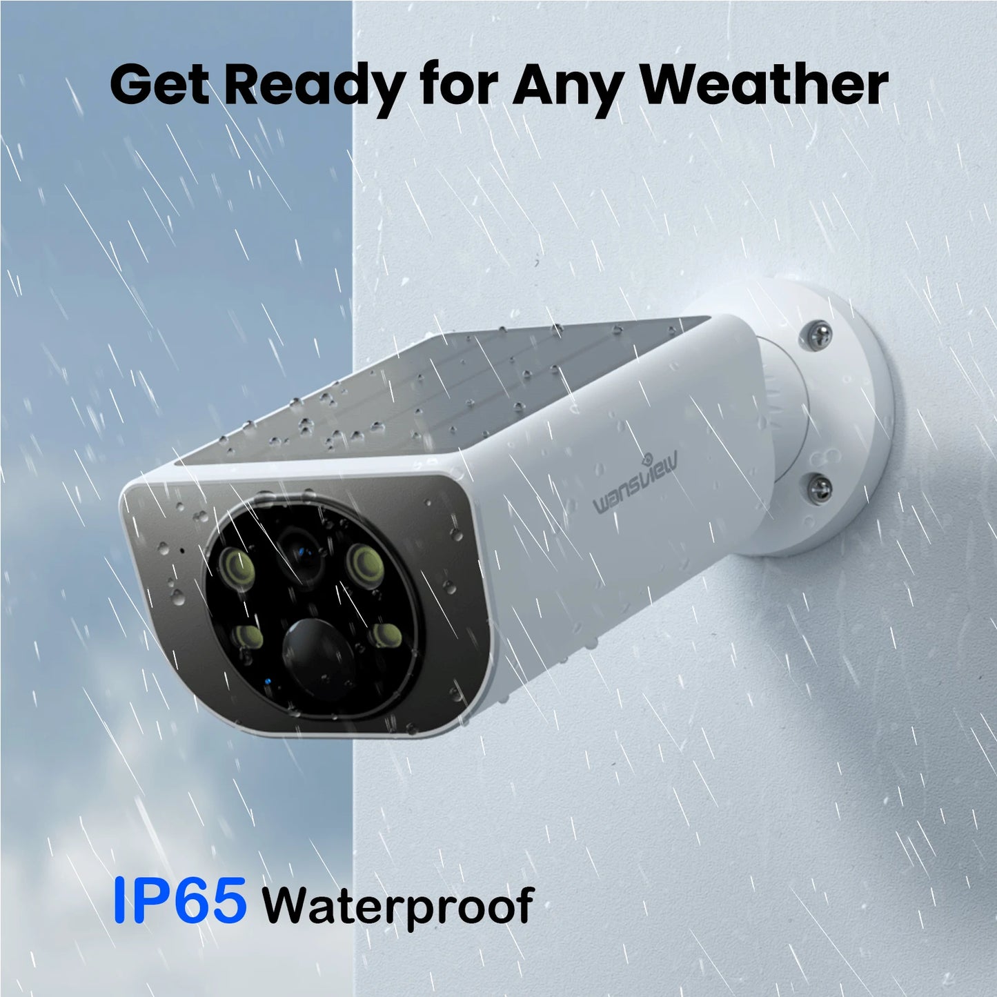 Wansview Outdoor Solar Security Camera with Battery 3MP 2.4G WIFI Camera Battery Cloud Storage Color Night Vision 2-Way Audio