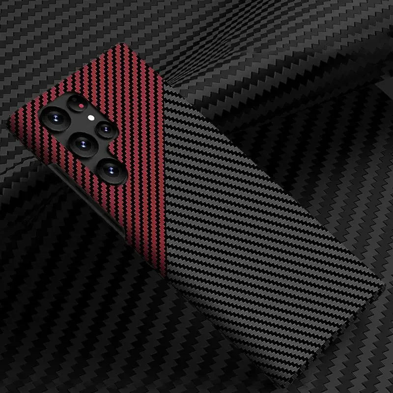 Luxury Carbon Fiber Case For Samsung Galaxy S25 S24 S23 S22 S21 Ultra Plus S24Ultra 5G Cover Hard PC Ultra Thin Protective Cases