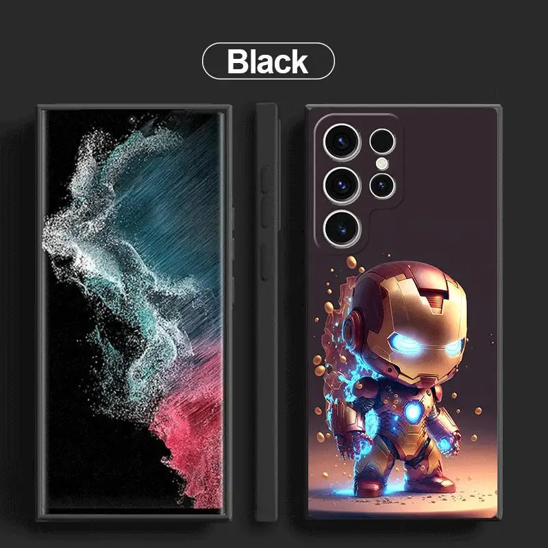 Marvel Iron Man Cover Phone Case for Samsung Galaxy S24 Ultra S22 S23 Ultra S21 S20 FE 5G Protective Soft Cases Cute