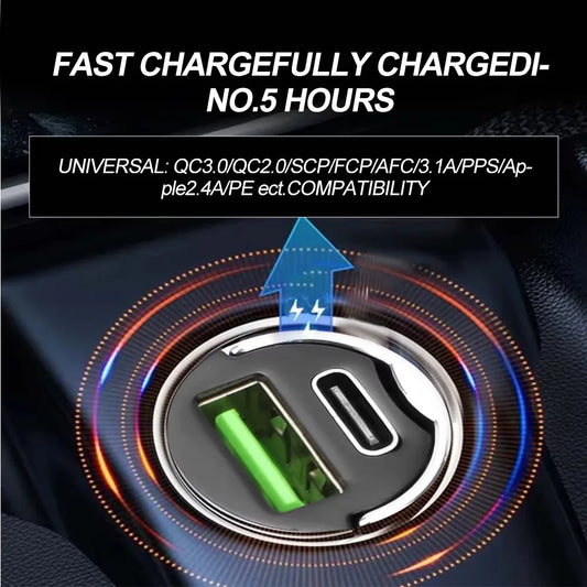 12V-24V Car Charger Lighter PD Fast Charging For IPhone QC3.0 Mini USB Type C Mini Car Phone Charger For Samsung Huawei xiaomi