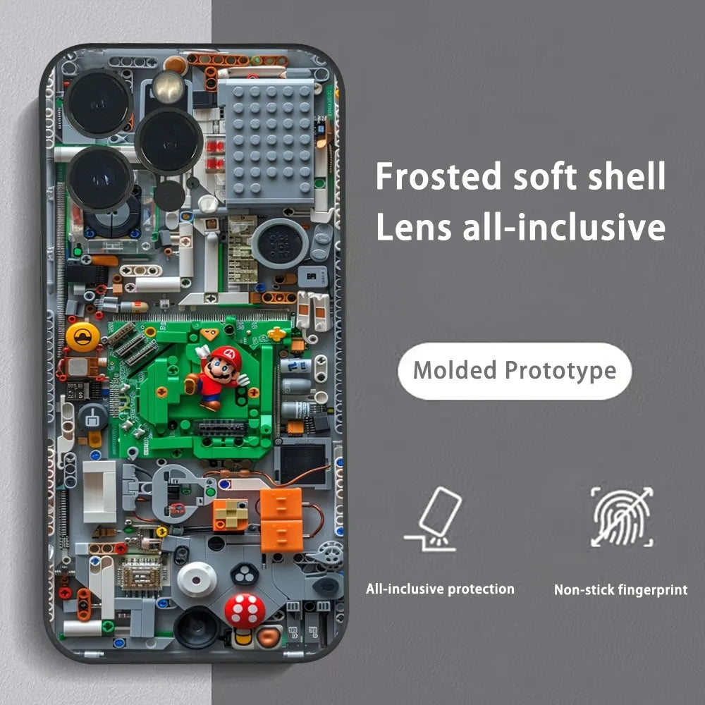 Super M-MarioS Bros Game Phone Case For IPhone 16 15 14 13 12 11 Pro Max Plus Mini Frosted Soft Shell Funda