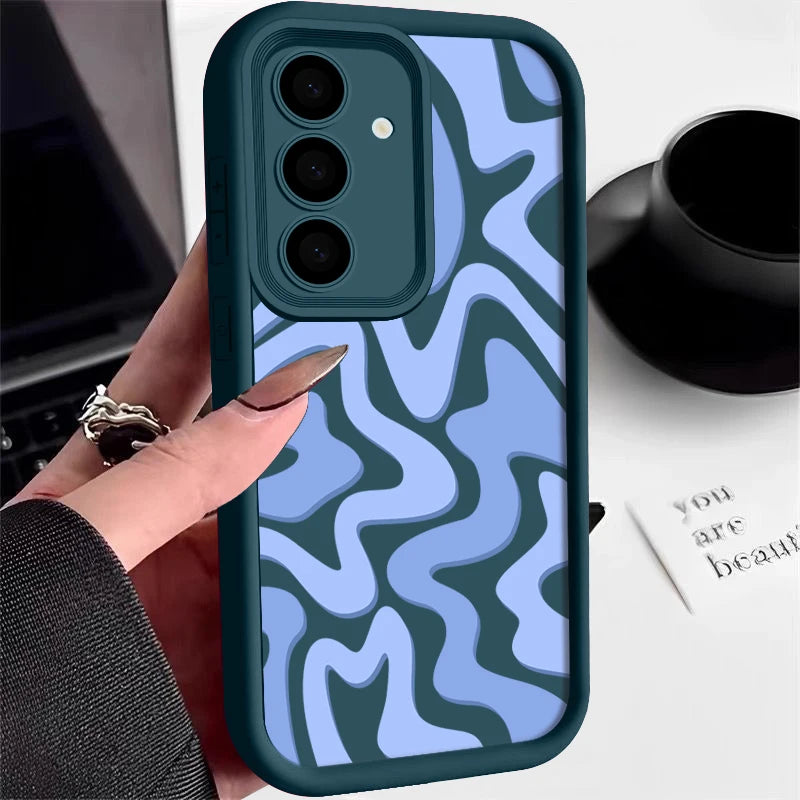 Striped Pattern Phone Case For Samsung Galaxy A16 A55 A54 A15 A14 A25 A35 A56 5G S25 Edge S25 S24 S23 S22 Ultra S24 FE TPU Cover