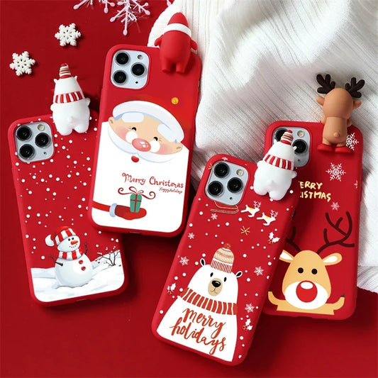 3D Christmas Santa Case For Redmi Note 14 13 Pro Plus 10 12 11 9 Pro 10s 9s 11s 12s Xiaomi Redmi 13X 14C 12C 13 12 13C 4G Cover
