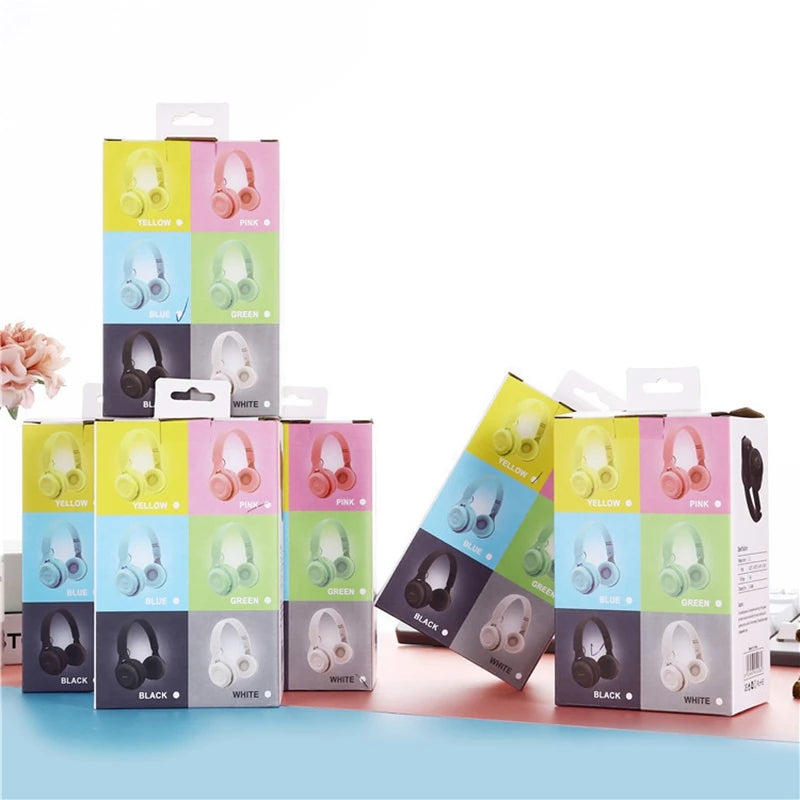 Y08 Wireless Bluetooth Headphone Macaron Headphones Stereo Headband Gaming Headset with Mic Gamer Girl Gift for Mobile Tablet