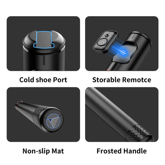 C10 Selfie Stick 72 Inch Aluminum Alloy with Wireless Bluetooth Remote Portable Phone Holder Tripod for iOS Android Cellphone