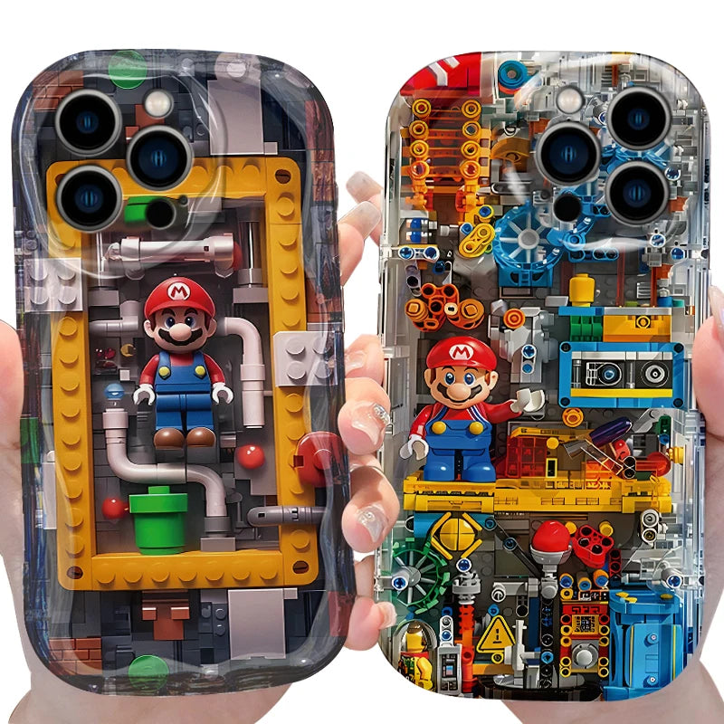 Cartoon Mushroom Wave Phone Case for iPhone 16 E 15 Pro Max 14 13 12 Mini 11 Pro Max XS X 8 7 Plus Soft Silicone Covers Funda