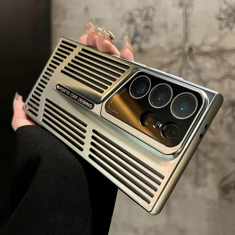 Luxury Heat Dissipation Case For Samsung Galaxy S25 S24 Ultra S23 Plus S22 Breathable Cooling Titanium Shockproof Bumper Cover