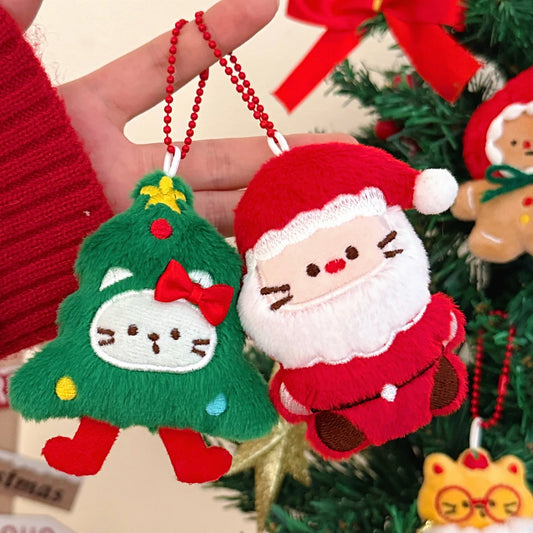 1/8 Pcs Christmas Plush Pendant Versatile Bag Keychain Decorative Pendant Cute Small Ornament