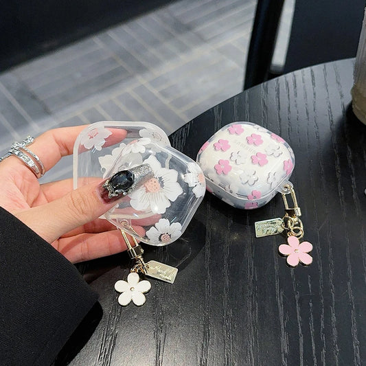 Fashion Flowers For Samsung Galaxy Buds Pro/Live/FE Soft TPU Anti-Fall Transparent Earphone Case For Galaxy Buds Pro 2 Cover