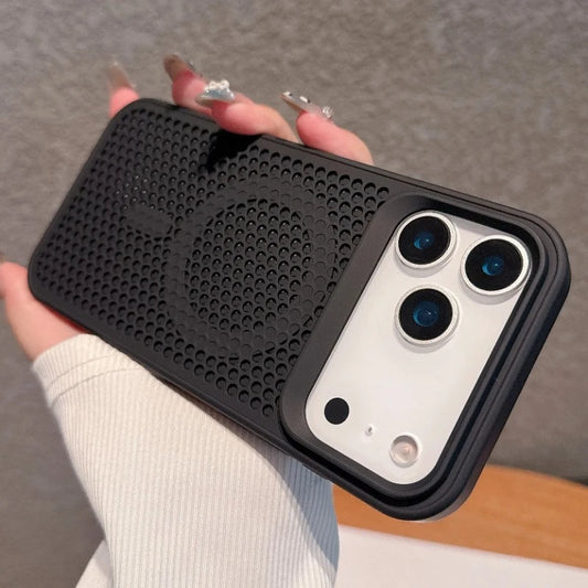 Heat Dissipation Mesh For Magsafe Wireless Charging Case For iPhone 17 16 15 14 Plus 13 12 Pro Max 17 Air Breathable Hard Cover