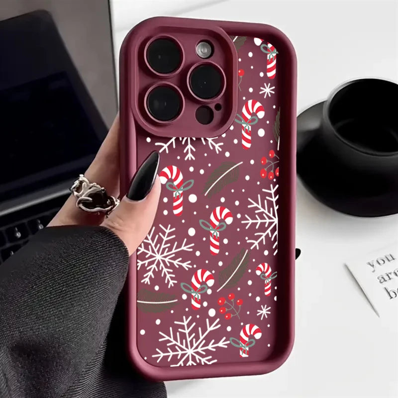 Phone Case For iPhone 17 16 15 14 Pro Max 11 12 13 Pro Max 7 8 Plus XR X XS Max Merry Christmas New Year Gifts Shockproof Cover