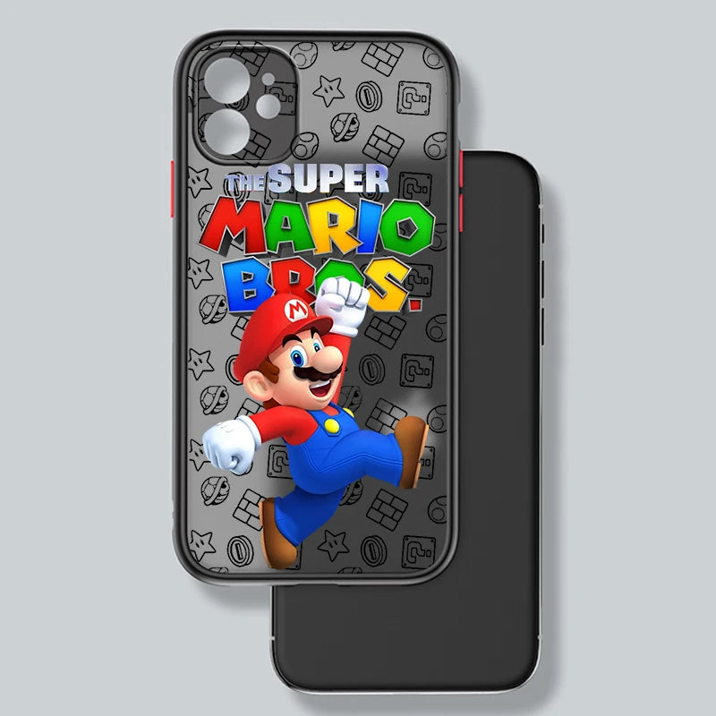 S-Super M-Marios B-Bros Cute Frosted Translucent For Apple iPhone 16 15 14 13 12 11 XS XR X Pro Max Plus Mini TPU Phone Case