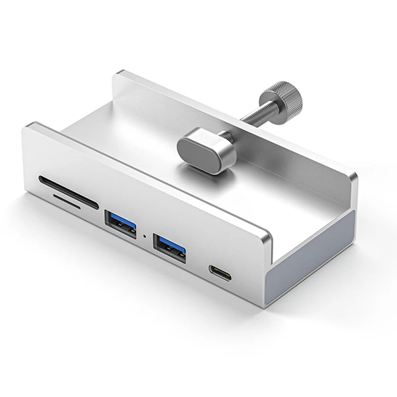 Aluminum Type C 4 Port USB 3.0 HUB Phone Holder SD TF USB Memory Card Reader DC Power Adapter Splitter Multiple Extend Dock