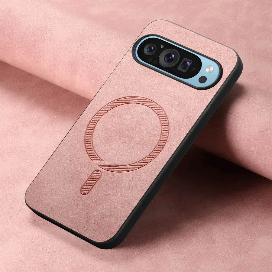 For Google Pixel 9 Pro XL Case Pixel9 Pro 9A Luxury Leather for Magsafe Magnetic Wireless Charging Cover for Pixel 7 8 Pro 7A 8A