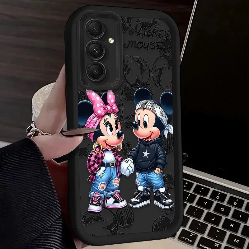 Fashion Disney Mickey Minnie Case for Samsung Galaxy S25 S24 S23 Ultra S22 S21 Plus FE 5G A54 A34 A14 A73 A53 A33 5G Soft Cover