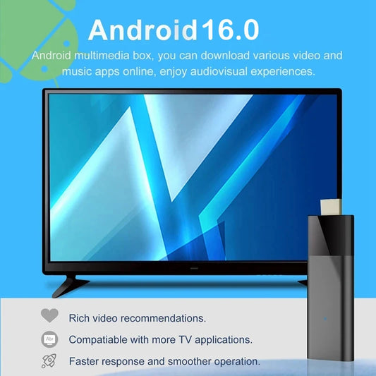 Q12 Mini TV Stick Android 16 ATV Ram 4GB 8GB Rom 64GB 128GB Quad Core Allwinner H313 2.4G&5G Wifi Global Streaming Smart TV Box