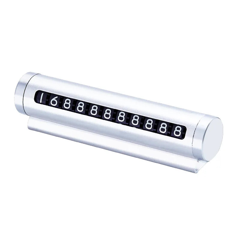 Metal Car Temporary Parking Card Universal Rotate Phone Number Plate Aluminum Stickers Park Stop in Car-styling Auto Accessories