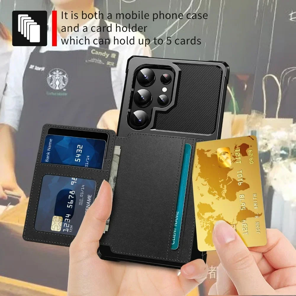 Card Wallet Case for Samsung Galaxy S24 S23 FE S25 S23 Plus S22 S21 Ultra A56 A36 A55 A35 A15 A54 A34 A52S A14 A05S A05 A24 A16