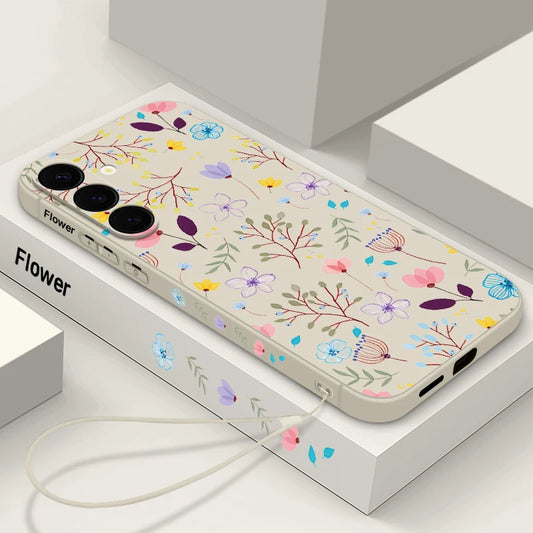 Flower Case For Samsung Galaxy S24 S23 S22 S25 Ultra Plus S20 S21 S23 FE Magnetic For Magsafe Wireless Charge TPU Phone Cover
