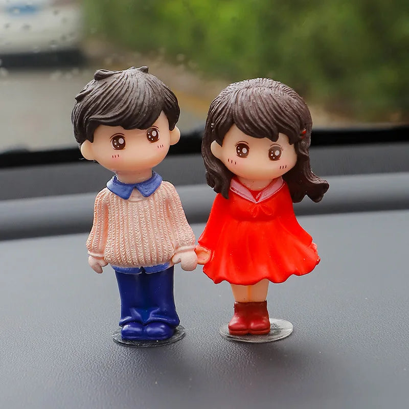 Car Accessories Cute Cartoon Couples Action Figure Figurines Balloon Ornament Auto Interior Dashboard for Girls Gifts Drop