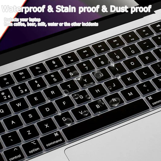 Keyboard Cover For 2005 - 2024 New M4/M3 Macbook Pro /Air 13/15/13.6/16/12 inch Skin (UK/US Layout)A2681/A2442/A2779/A2780/A2338
