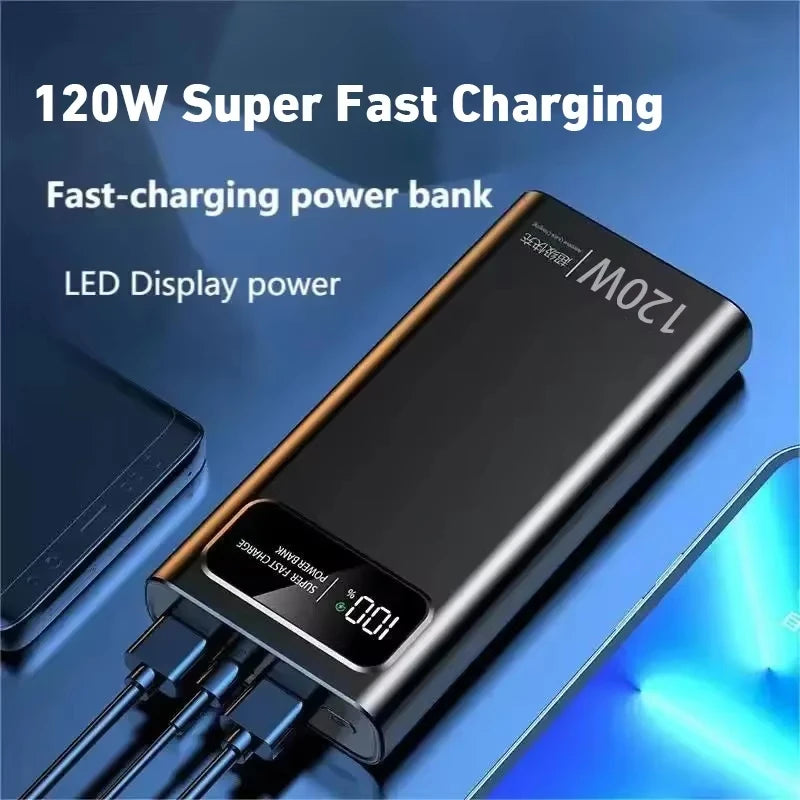 Xiaomi 120W Super Fast Charging 200000mAh High Capacity Power Bank Battery Digital Display Power Bank For Iphone Samsung Huawei