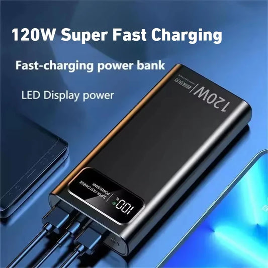 Xiaomi 120W Super Fast Charging 200000mAh High Capacity Power Bank Battery Digital Display Power Bank For Iphone Samsung Huawei