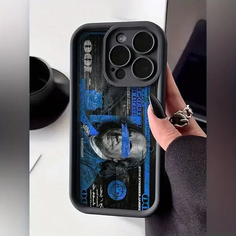 Fashion US Dollar Pattern Matte Case for iPhone 16 12 13 mini 11 14 15 Pro Max XR 8 Plus Anti-Scratch Ultra Thin Silicone Cover