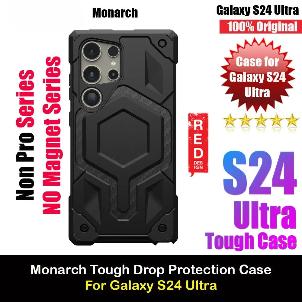 Kevlar Monarch Pro Serie High Qualitiy Drop Protection Case with Magnetic Charging Compatible for Samsung Galaxy S24 Ultra Cover