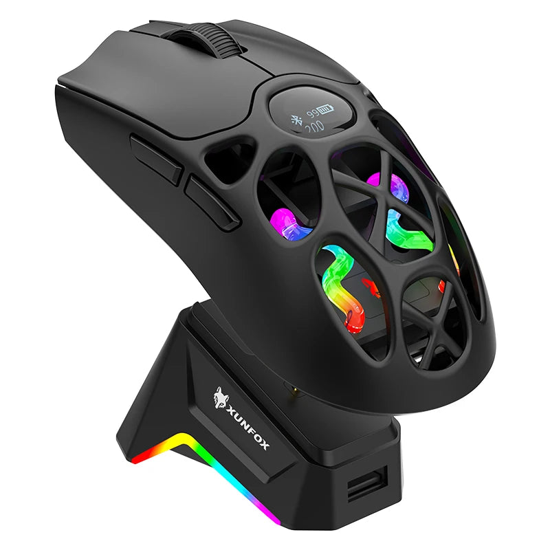 XUNFOX H16PRO Mouse, lightweight S205, three-mode wireless Bluetooth mouse for gaming, charging, RGB lighting, suitable for P