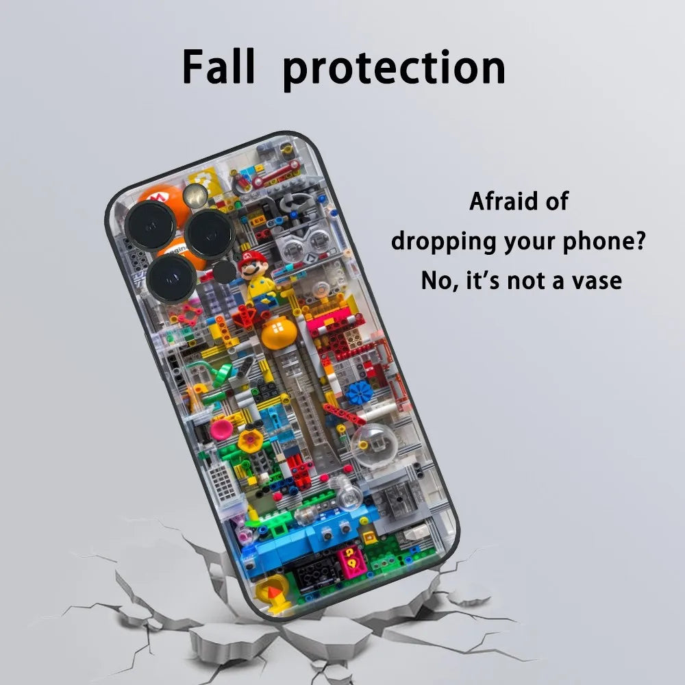 Super M-MarioS Bros Game Phone Case For IPhone 16 15 14 13 12 11 Pro Max Plus Mini Frosted Soft Shell Funda