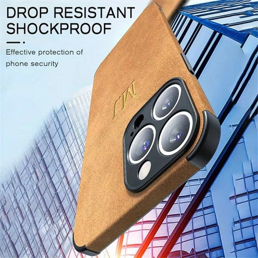 Personalized Initials Customized Name Case For iPhone 16 15 14 13 12 Pro Max Luxury suede Leather DIY Engraved Cover 11 Pro Max