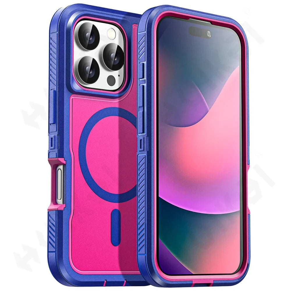 Case For iPhone 16 15 14 13 12 11 Pro XR Max Plus Heavy Duty Shockproof Anti-Scratch Rugged Protective with Kickstand Cover