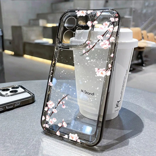 Lotus Flower Transparent Phone Case For iPhone 16 Pro Case iPhone 13 15 11 12 14 Pro Max 16e XR XS 8 7 Plus SE Shockproof Cover