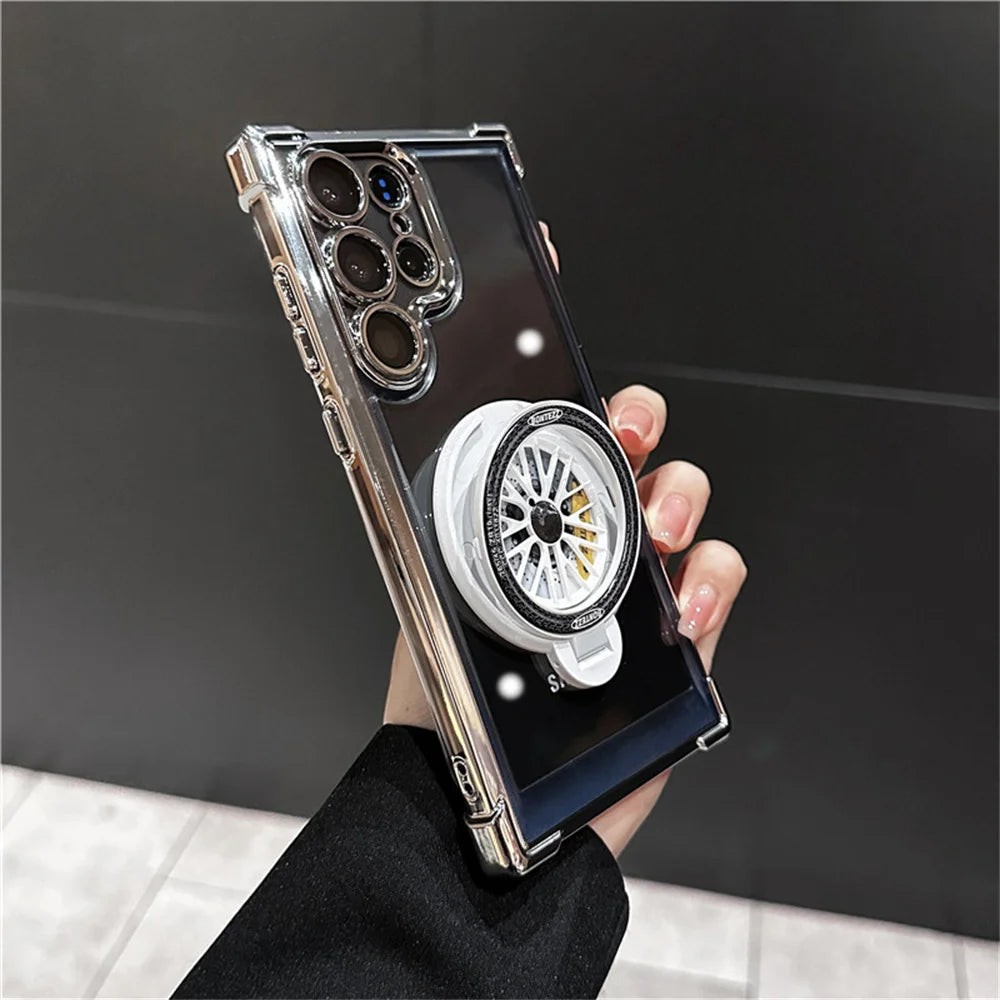 Shockproof Airbags Armor Magnetic Transparent Case for Samsung S25 S24 Ultra S23 Fe S22 Plus A16 A54 A34 A15 A25 A35 A55 A24 A53