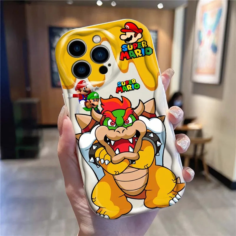 M-Marios Popular Cute Art For Apple iPhone 16 16E 15 14 13 12 11 XR XS X Pro Max Plus Wave Oil Cover Soft Funda Phone Case