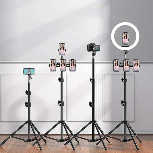 160cm Live Broadcast Tripod Landing Type Camera Anchor Selfie Light Frame Metal Thermometer Phone Holder