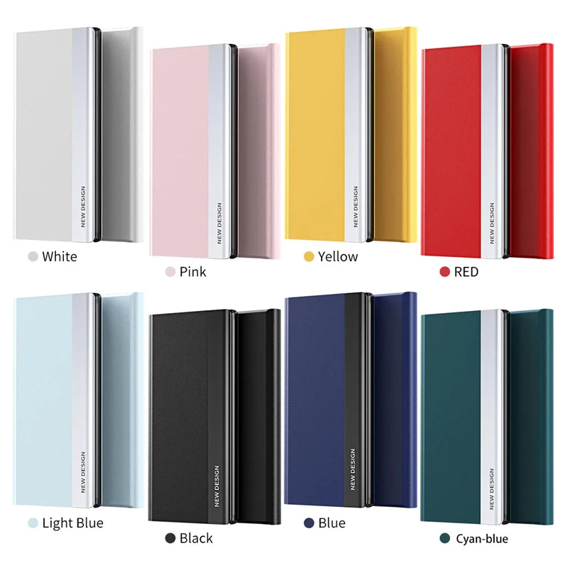 Luxury Leather Flip Case For Samsung Galaxy S25 S24 S23 S22 S21 S20 Ultra Plus S25 Edge S23 S21 S24 FE Note 20 Ultra Stand Cover