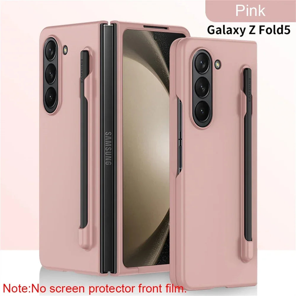 Skin Feel Slim Case for Samsung Galaxy Z Fold 6 5 4 3 with Stylus Pen Slot Holder Plastic Fold Shockproof Protection Hard Cover