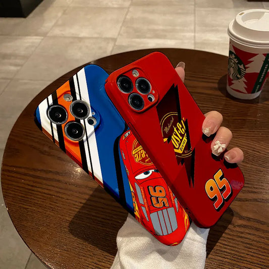 Cars Lightning McQueen 95 Phone Case for iPhone 16 15 14 13 12 11 Pro Max XS XR XSMax 6 7 8 Plus Glossy Film Hard PC Cover