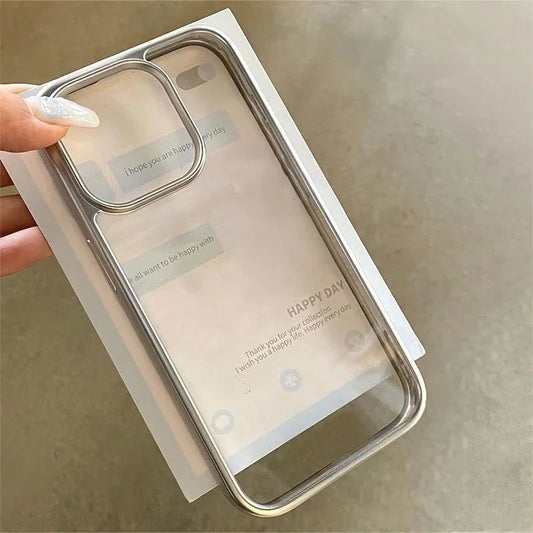 Simple Solid Color Case Compatible for IPhone 16 15 11 13 12 14 Pro Max XR 7 8 Plus X XS MAX SE 2020 Luxury Electroplated Case
