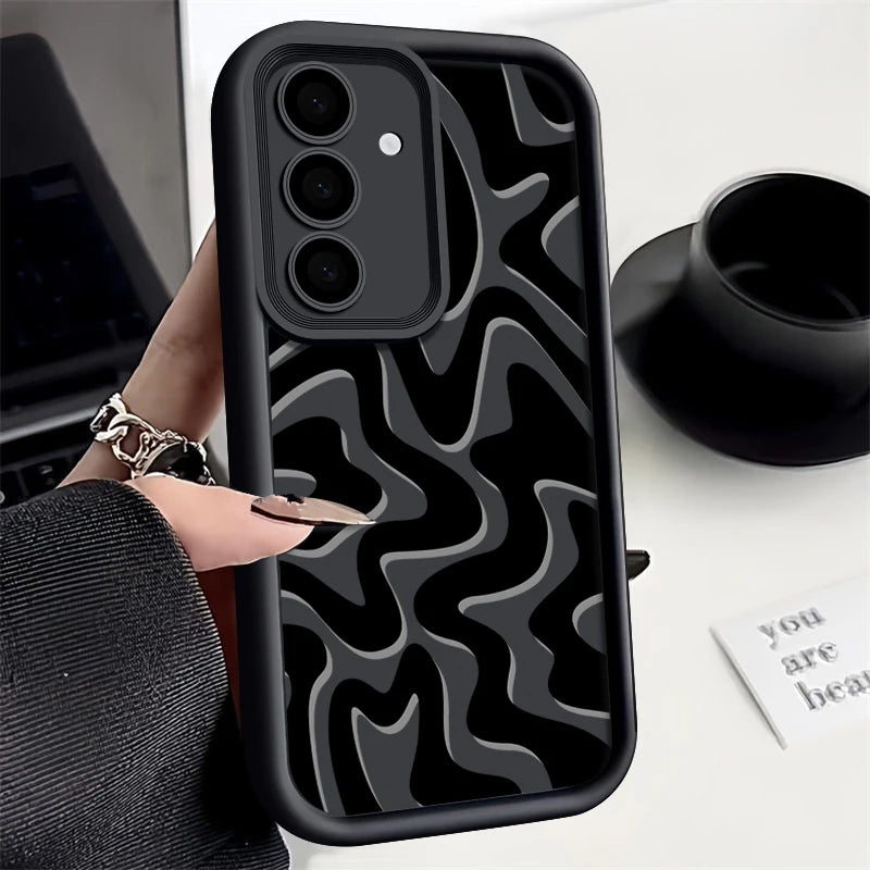 Striped Pattern Phone Case For Samsung Galaxy A16 A55 A54 A15 A14 A25 A35 A56 5G S25 Edge S25 S24 S23 S22 Ultra S24 FE TPU Cover